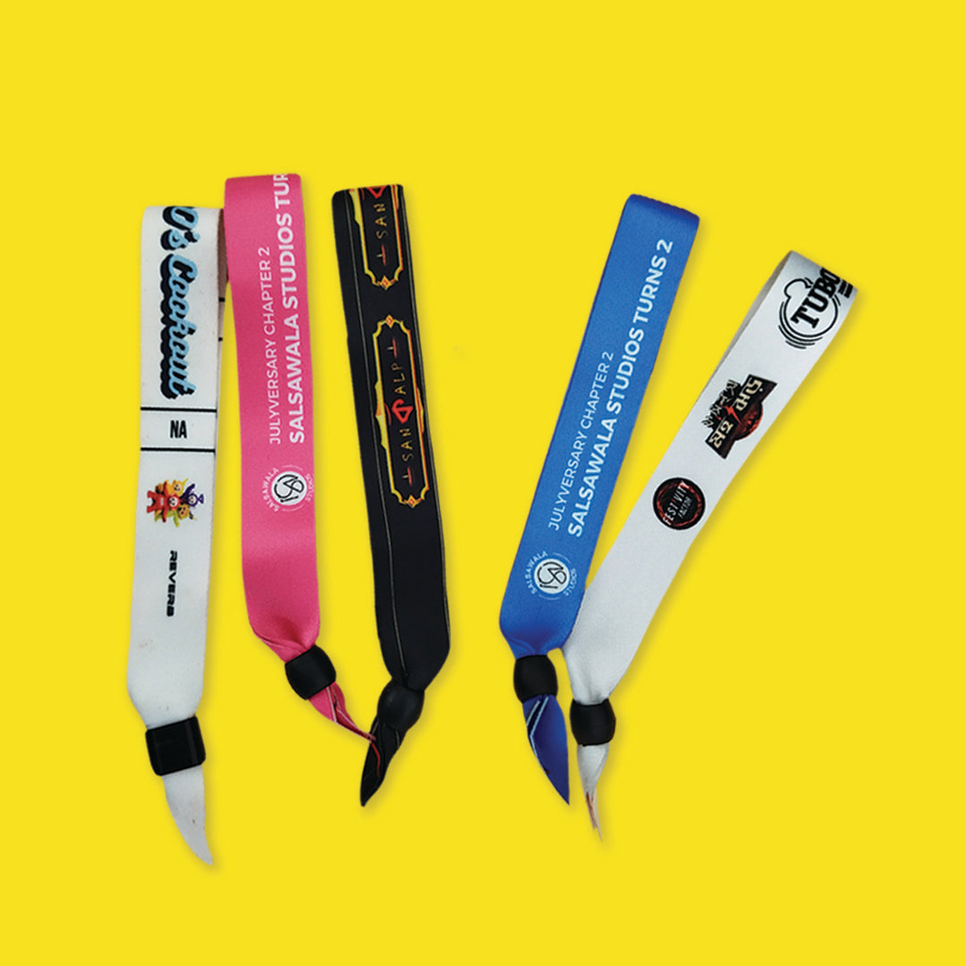 Custom satin wristbands for event entry – printed fabric bands