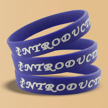 12mm Size - Blue Solid Colour - Custom Printed Silicone Wristbands