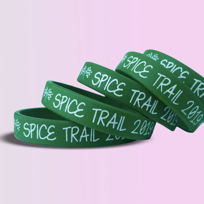 12mm Size - Green Solid Colour - Custom Printed Silicone Wristbands