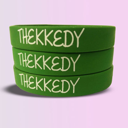 12mm Size - Green Solid Colour - Custom Printed Silicone Wristbands