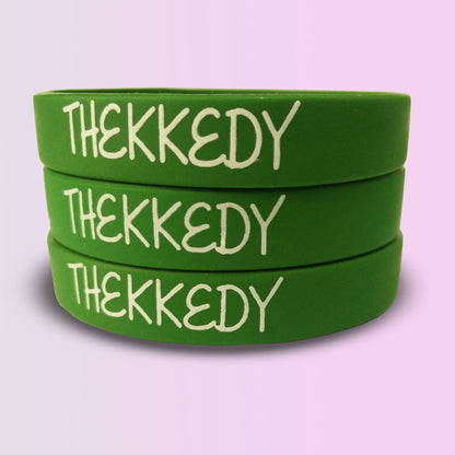 12mm Size - Green Solid Colour - Custom Printed Silicone Wristbands