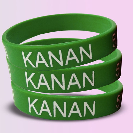 12mm Size - Green Solid Colour - Custom Printed Silicone Wristbands