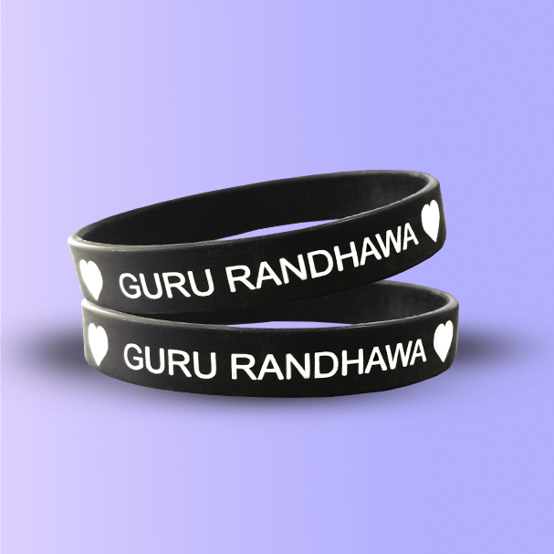 12mm Size - Black Solid Colour - Custom Printed Silicone Wristbands