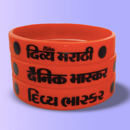 12mm Size - Orange Solid Colour - Custom Printed Silicone Wristbands