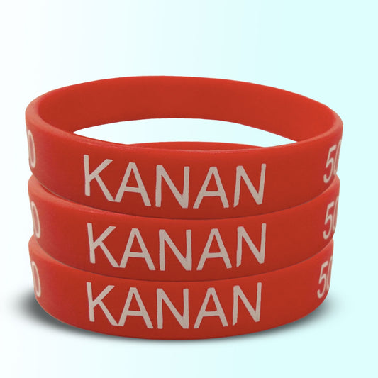 12mm Size - Red Solid Colour - Custom Printed Silicone Wristbands