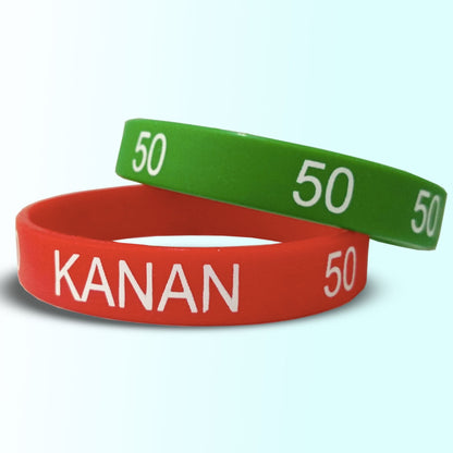 12mm Size - Red Solid Colour - Custom Printed Silicone Wristbands