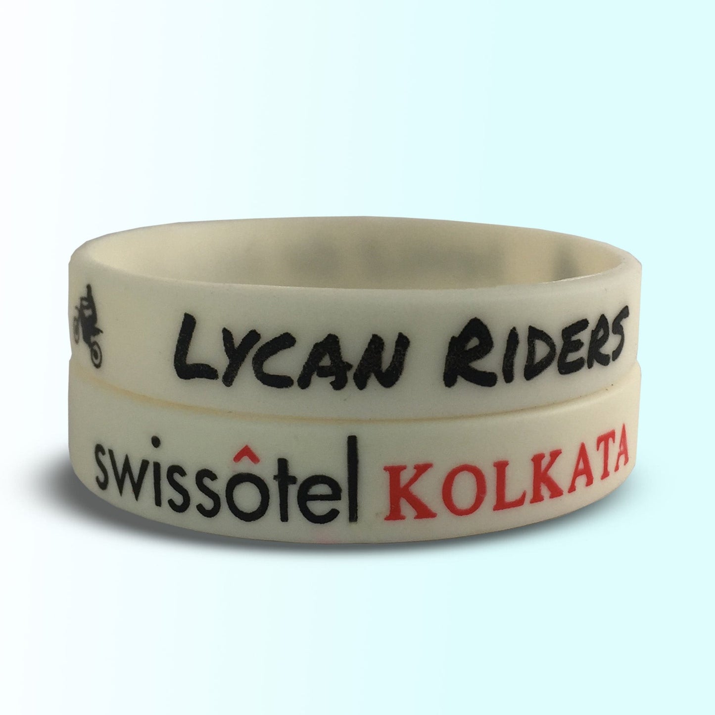 12mm Size - White Solid Colour - Custom Printed Silicone Wristbands