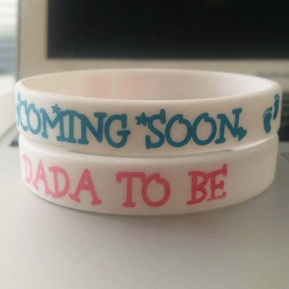 12mm Size - White Solid Colour - Custom Printed Silicone Wristbands