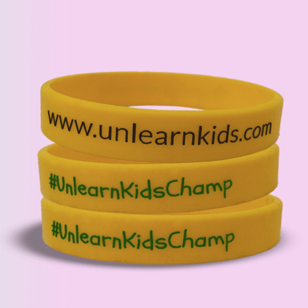 12mm Size - Yellow Solid Colour - Custom Printed Silicone Wristbands