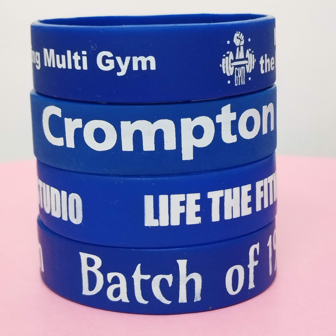 Printed Blue Colour Silicone Wristbands India