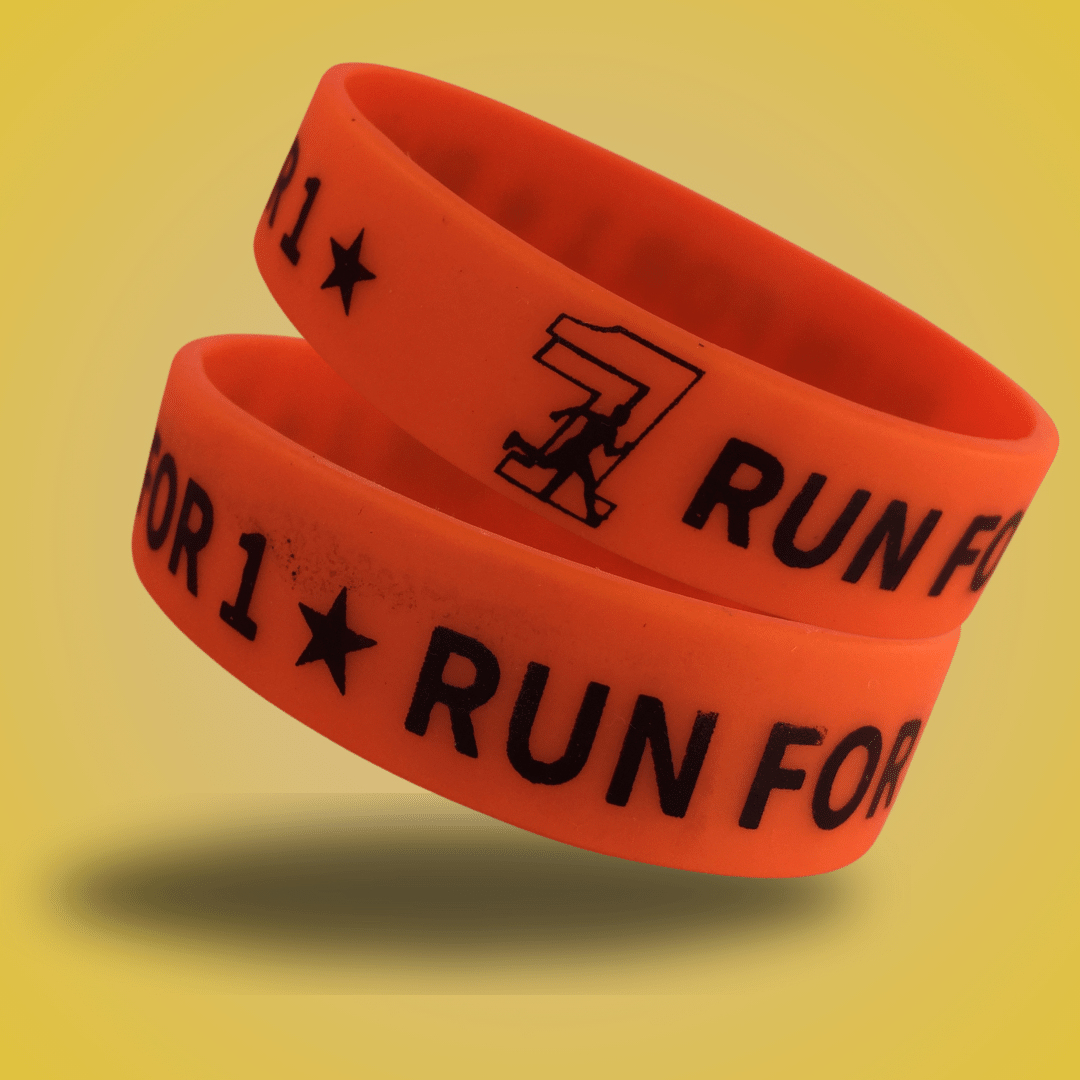 18mm Size - Orange Solid Colour - Custom Printed Silicone Wristbands