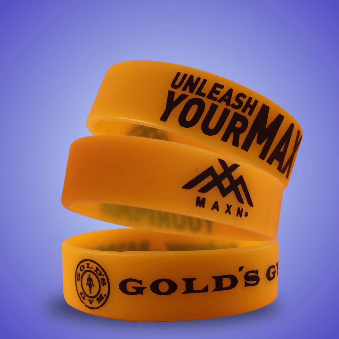 18mm Size - Yellow Solid Colour - Custom Printed Silicone Wristbands