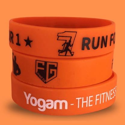 18mm Size - Orange Solid Colour - Custom Printed Silicone Wristbands