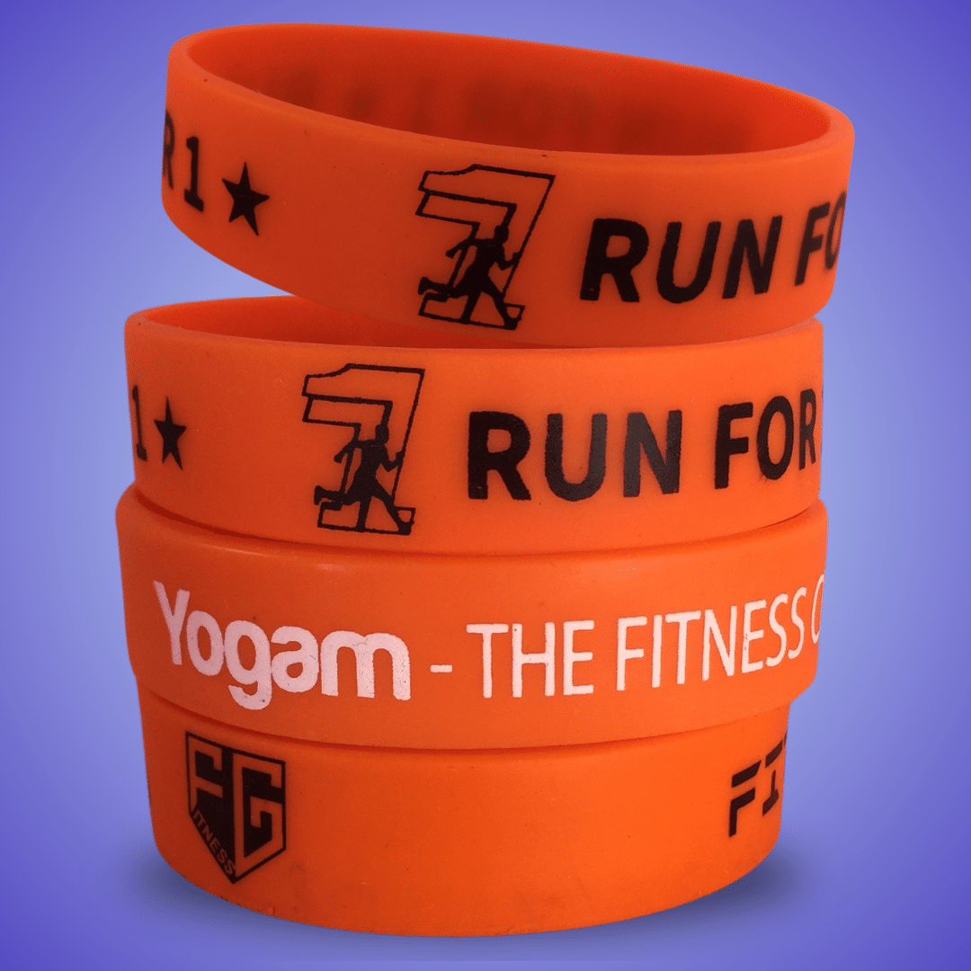 18mm Size - Orange Solid Colour - Custom Printed Silicone Wristbands