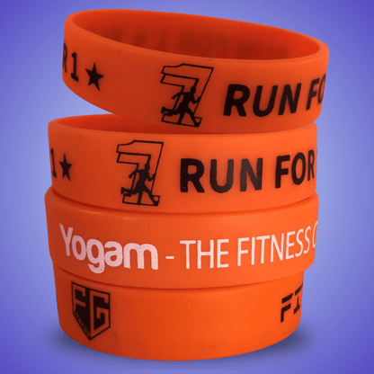 18mm Size - Orange Solid Colour - Custom Printed Silicone Wristbands