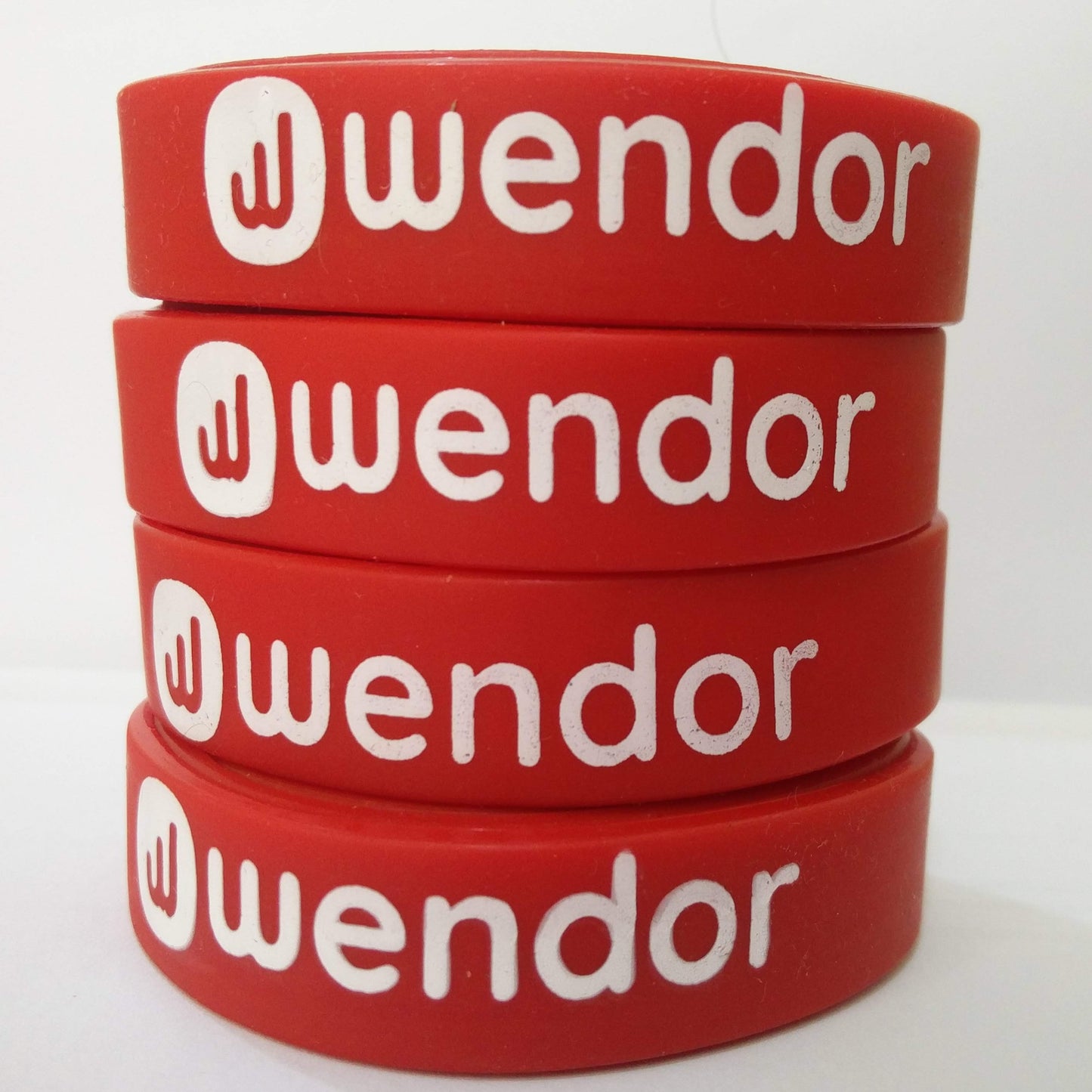 18mm Size - Red Solid Colour - Custom Printed Silicone Wristbands