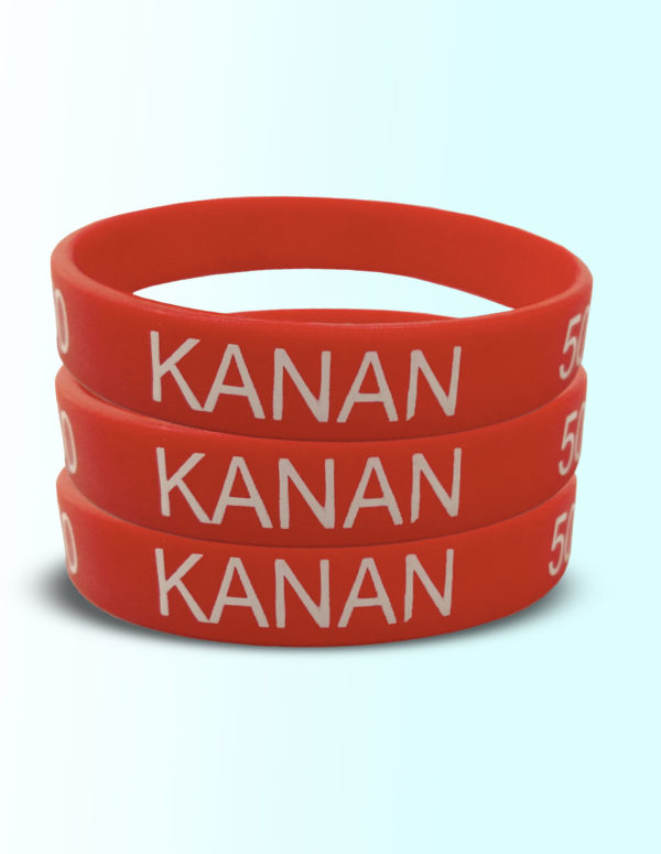 12mm Printed Red Silicone Wristbands